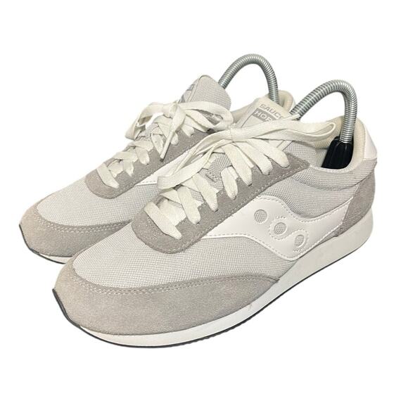Saucony Hornet Women's 8.5 White Gray S60538-11 Suede Athletic Sneakers Classuc - Picture 1 of 7